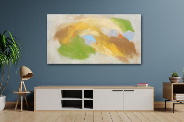 Abstrakte XXL Malerei Beige, Grün und braun- peggy liebenow